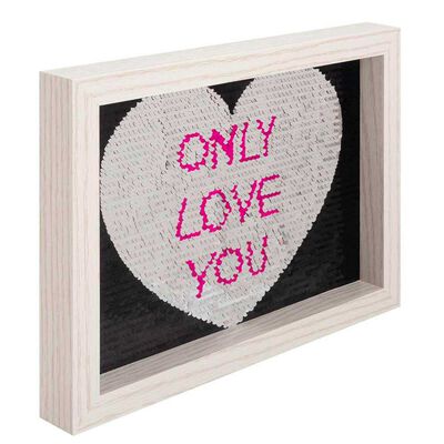 Imagen 2 del producto Cuadro Marco Madera Vgo Love con Brillos 21 x 28 cm Beige