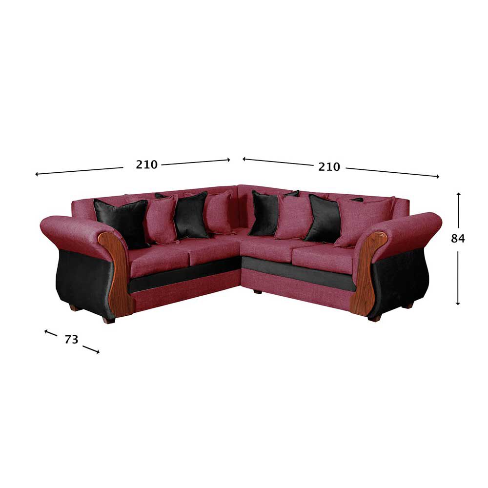 Sofá Secccional Muebles MYM Madison 4 Cuerpos Burdeo