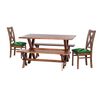 Juego de Comedor Latam Home Sevilla Segovia 2 Sillas + 2 Bancas Velvet Verde