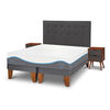 Cama Europea CIC Base Dividida 2 Plazas Alaska + Respaldo + 2 Veladores