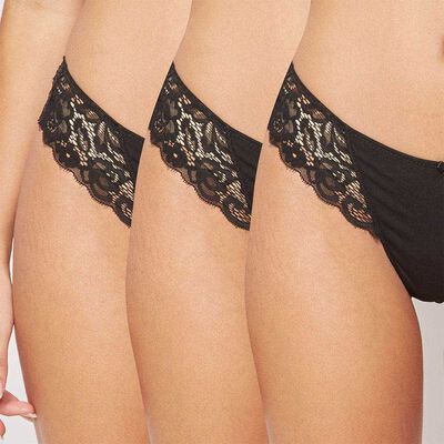 Imagen 1 del producto Pack 3 Culottes Mujer Intime Black, Rosado, Surtido