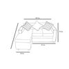 Seccional Almore Croacia Reversible 3 Cuerpos Gris