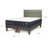 Cama Europea CIC Base Dividida King Grand Premium + Respaldo Milan Olivo