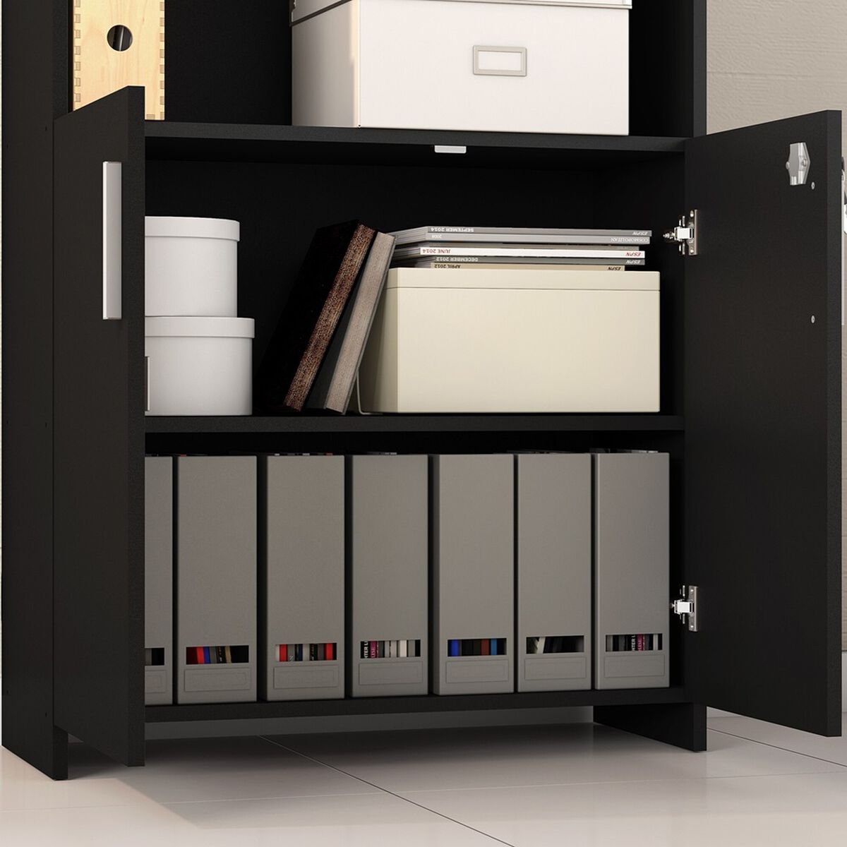Librero  Home Mobili Hilton 2 Puertas Negro