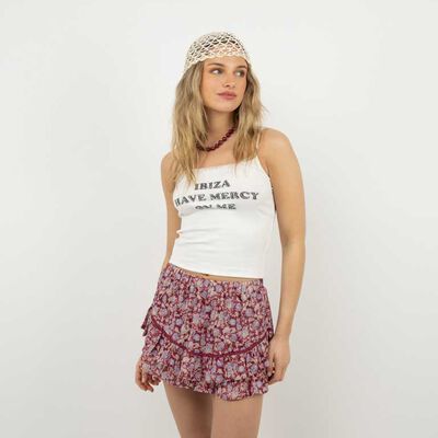 Polera Con Estampado Sin Mangas Mujer Icono