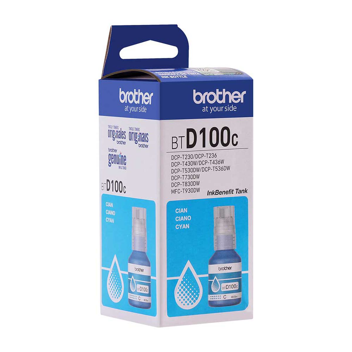 Tinta Brother BTD100C Cian