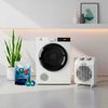 Combo Secadora Carga Frontal Mademsa 9DBZG PRO 9 Kg + Detergente CleanX en 35 Capsulas + Calefactor Kioto GR25-TVIP21 Blanco