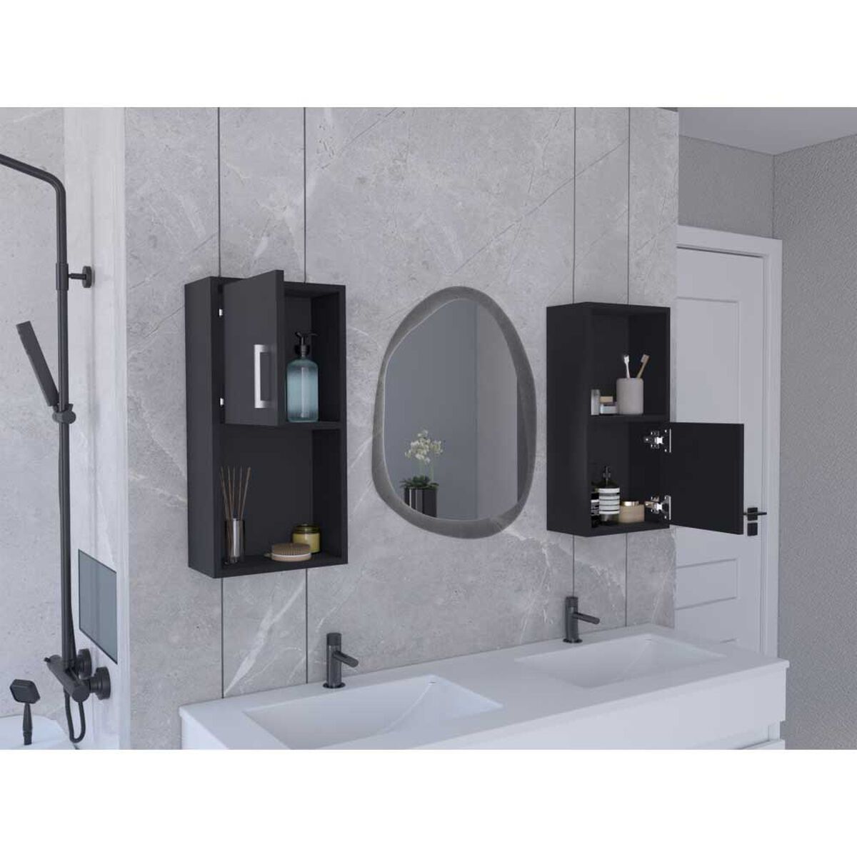 Mueble Auxiliar TuHome Bath 51 2 Puertas Wengue