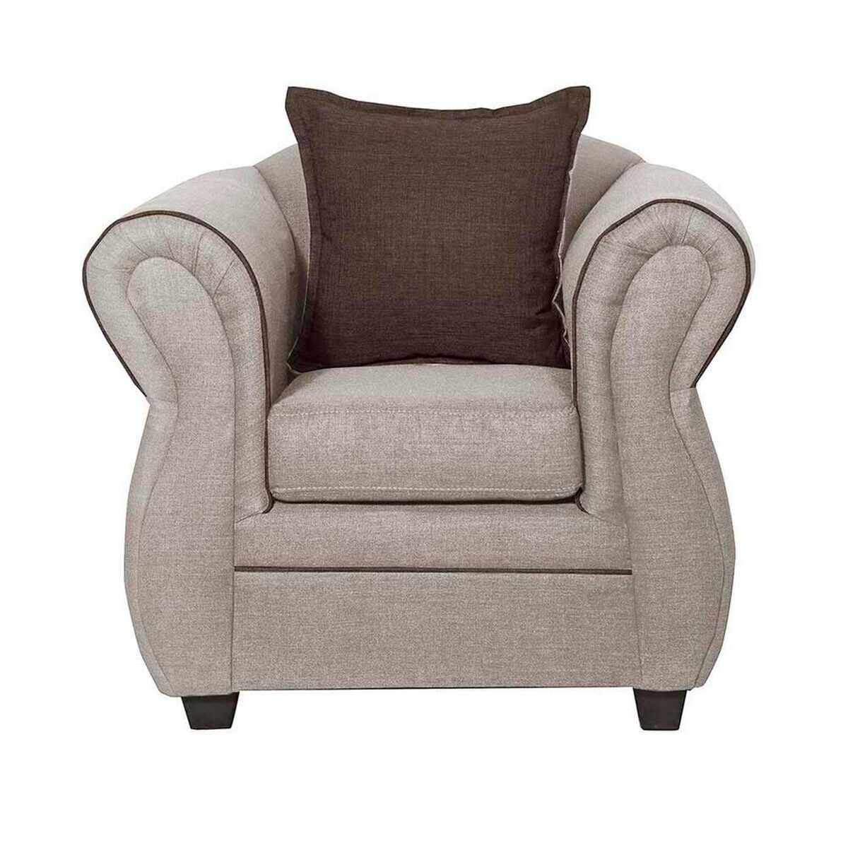 Juego de Living Black Factory Emili Sof&aacute; 3 Cuerpos + Dos Sillones 1 Cuerpo Beige