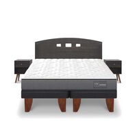 Cama Europea CIC Base Dividida 2 Plazas Anatomic + Respaldo + 2 Veladores Gales