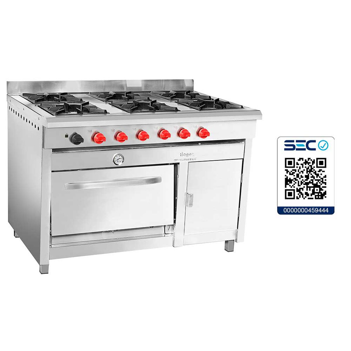 Cocina Industrial a Gas 6 Platos Gas Licuado + Calienta Platos