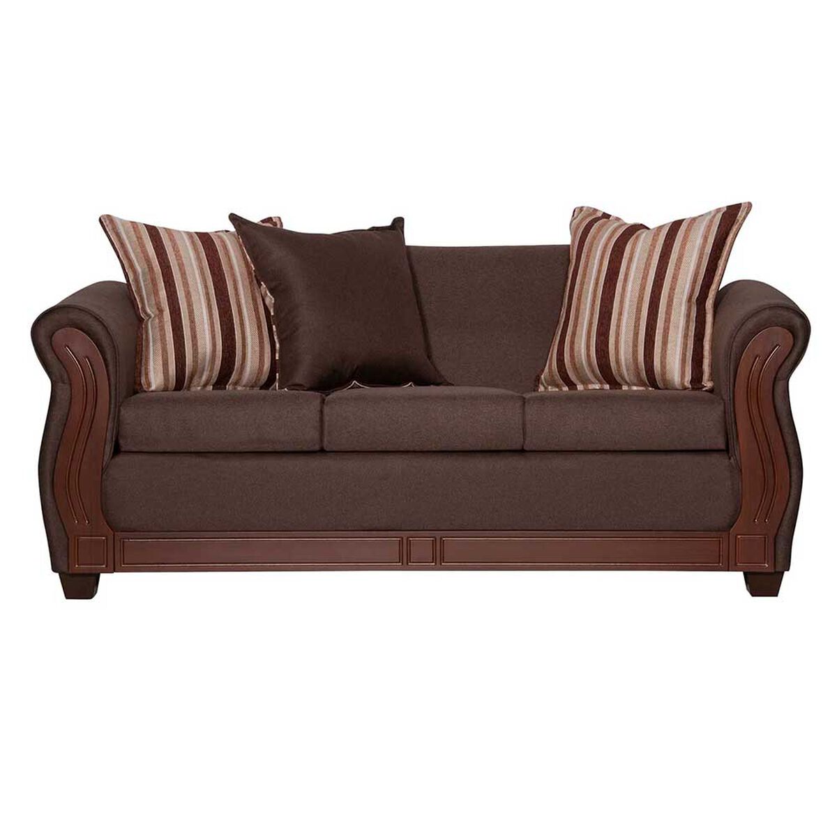 Juego de Living Ruzam Mobel Atenas Sofá 3 Cuerpos + Dos Sillones 1 Cuerpo Lino Café