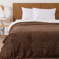 Frazada Mashini Jqd Flannel Nevada 2 Plazas Café