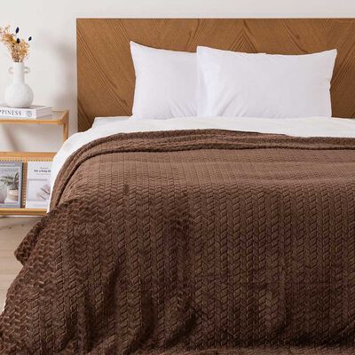 Imagen 1 del producto Frazada Mashini Jqd Flannel Nevada 2 Plazas Café