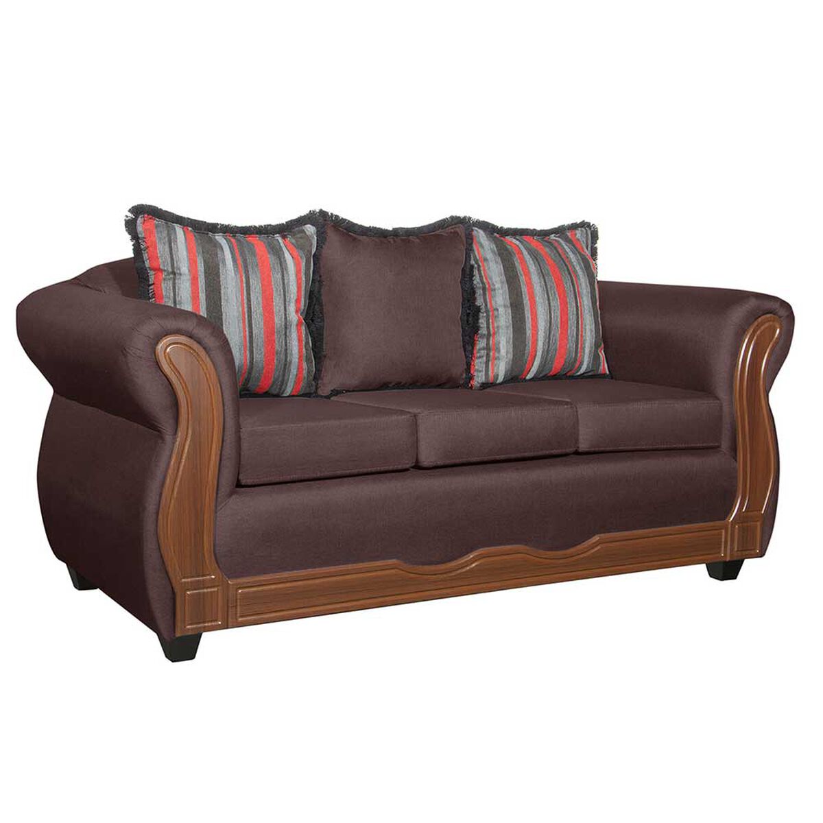 Sofá Black Factory Sofia 3 Cuerpos Café