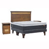Cama Europea Celta Base Dividida 2 Plazas x 2 mt Everest Cobre + Respaldo + 2 Veladores Bamboo