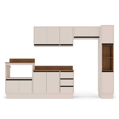 Kit Cocina Modular Premier Vekkahome 10 Puertas 3 Cajones Beige