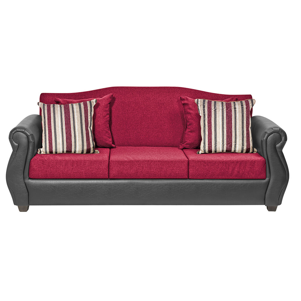 Juego de Living Innovamuebles Azucena Sofá 3 Cuerpos + Dos Sillones 1 Cuerpo Burdeo 