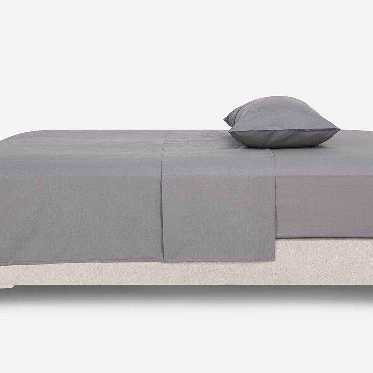 Juego de S&aacute;banas Rosen 144 Hilos 1,5 Plazas Polycotton Lisa Grafito