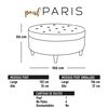 Pouf Latam Home Paris Cuero Kentucky Negro