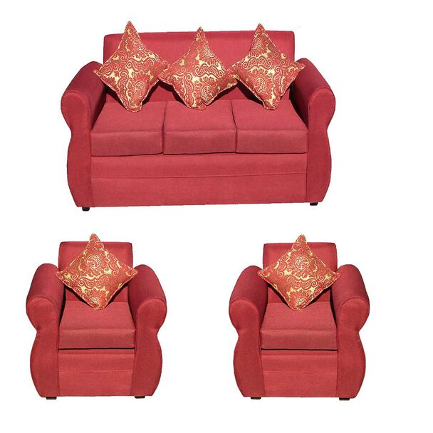 Juego de Living Almore Francia Sofá 3 Cuerpos + Dos Sillones 1 Cuerpo Rojo