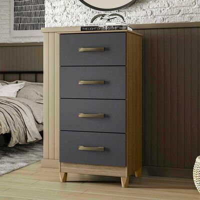 Imagen 2 del producto Cómoda Vekkahome Mobi 4 Cajones Gris