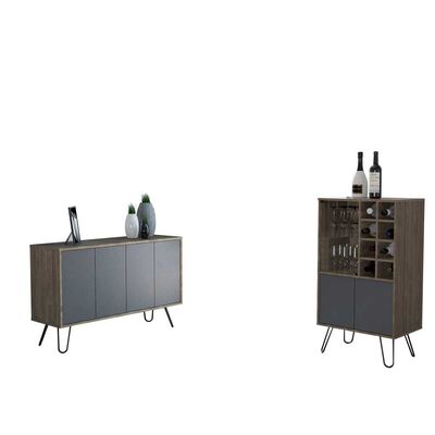 Imagen 2 del producto Combo Bar Bajo + Bife TuHome Vassel Miel Plomo