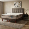 Cama Europea Flex Base Dividida S&uacute;per King M&aacute;ximo Cobre + Respaldo Design Grafito + 2 Veladores Rover