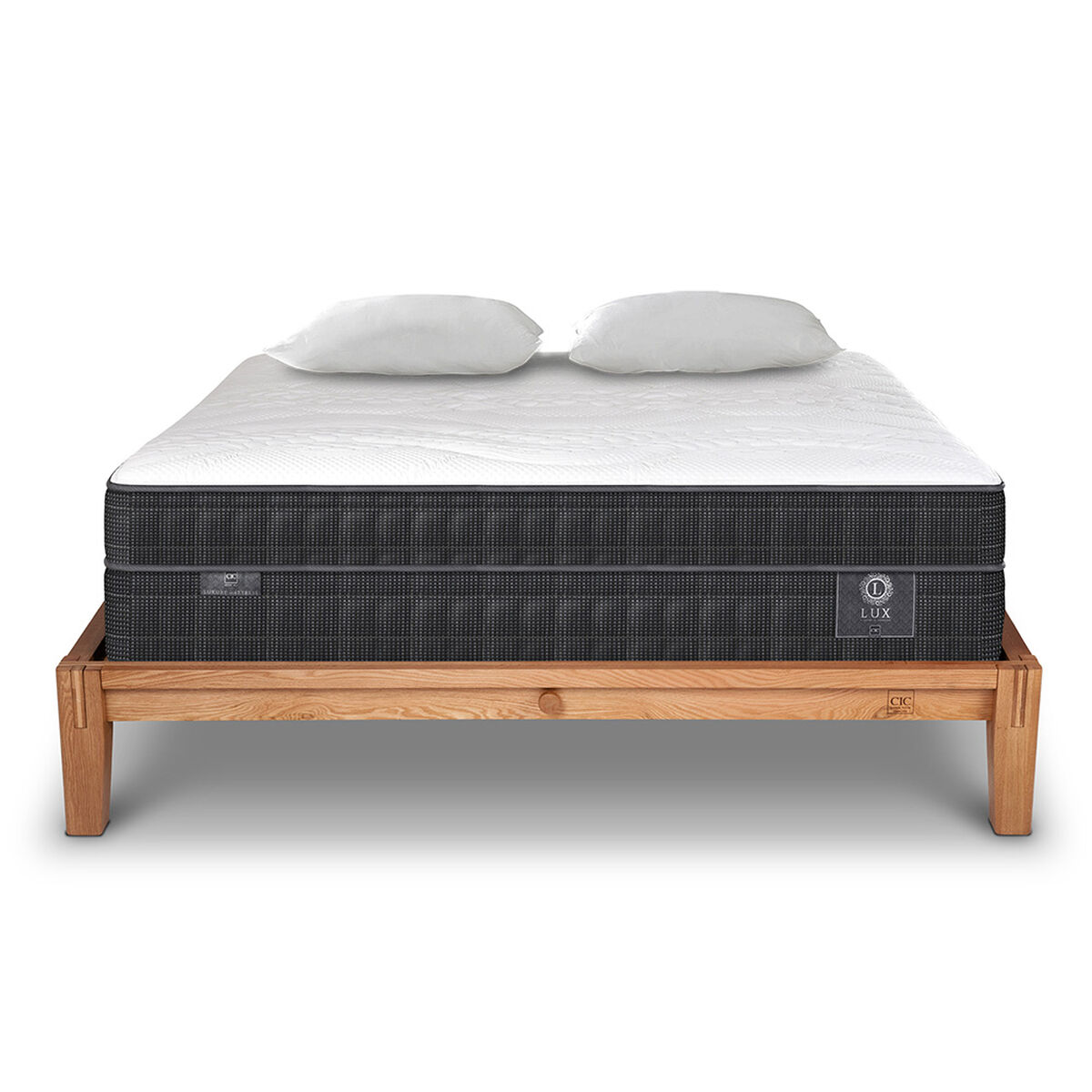 Cama Europea CIC King OAK Lux + 2 Almohadas