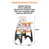 Silla de Comer Multifuncional con Ruedas Rosada Lubabycas