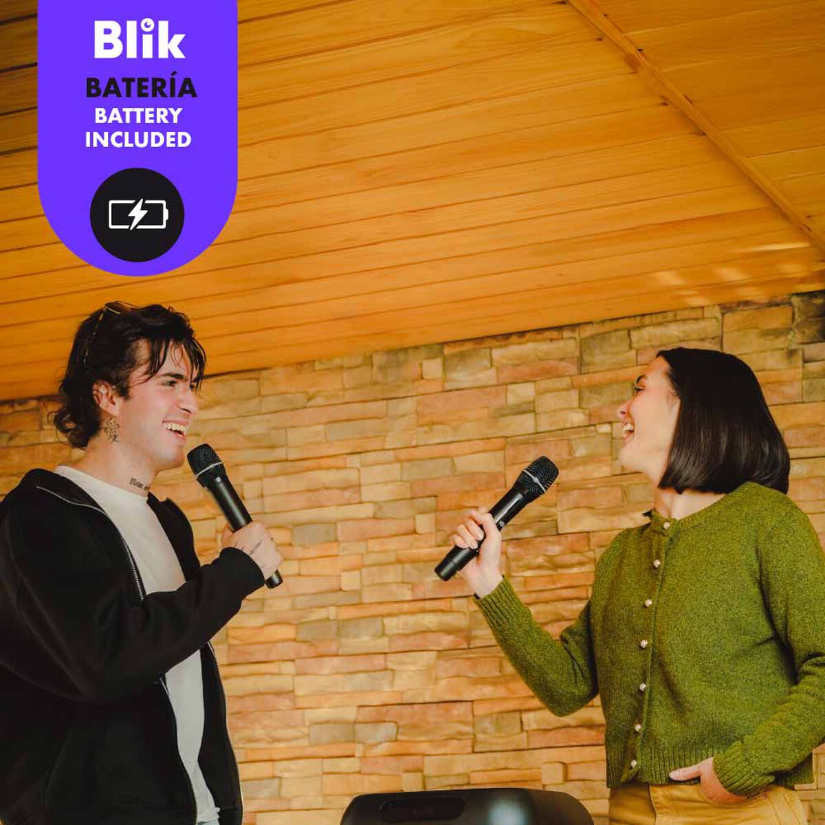 Par De Micr&oacute;fonos Blik Inal&aacute;mbricos Con Receptor