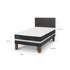 Cama Europea CIC Base Normal 1,5 Plazas Ortopedic + Respaldo Villarrica