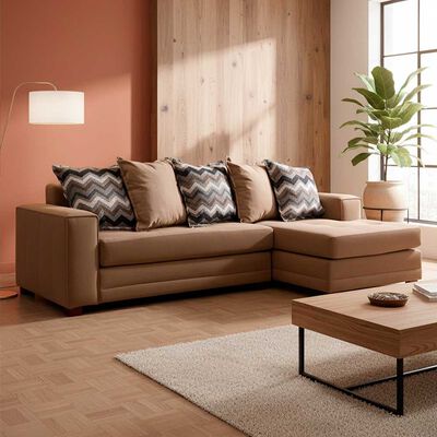 Sof&aacute; Seccional Derecho Living Factory Milan 3 Cuerpos Chocolate