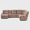Seccional Izquierdo Reclinable Daniels Moderno 5 Cuerpos Caf&eacute; Grand