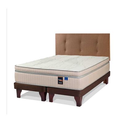 Cama Europea Flex Base Dividida 2 Plazas Máximo Cobre + Respaldo