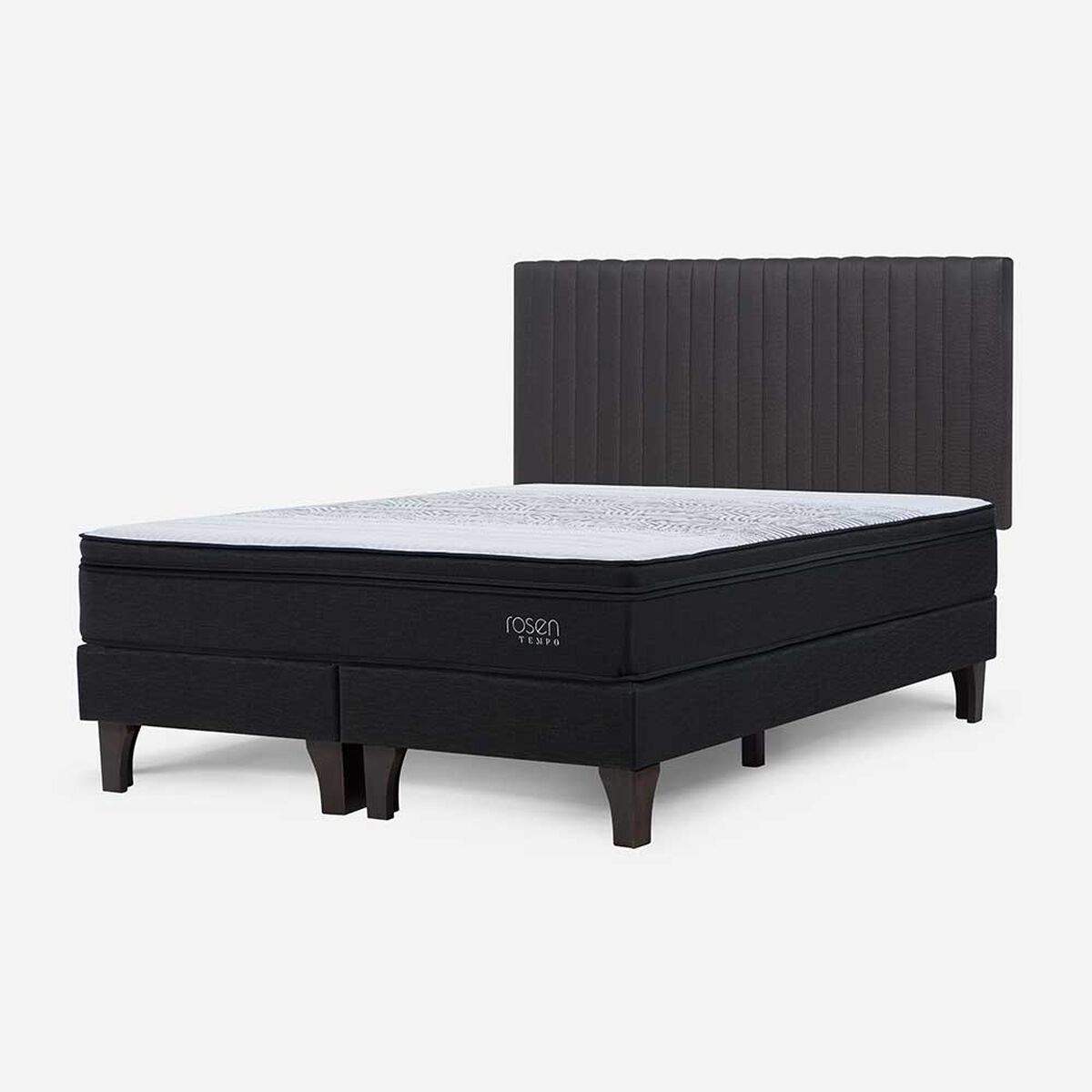 Cama Europea Rosen 2 Plazas Tempo Base Dividida + Respaldo Lucio