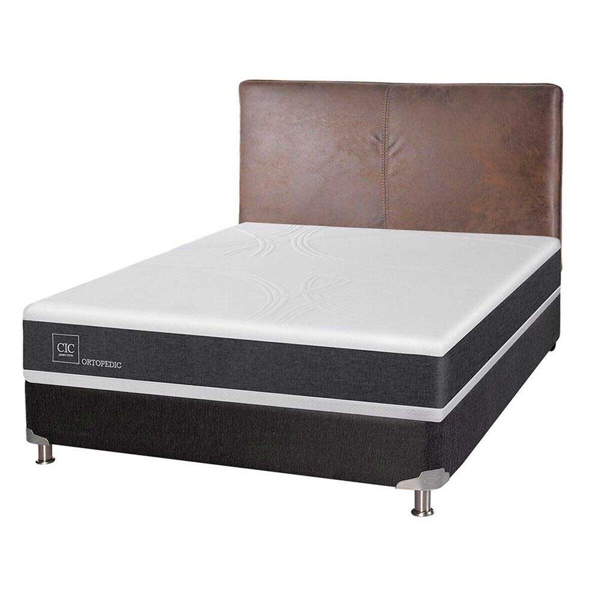 Box Spring CIC 2 Plazas New Ortopedic + Respaldo Baker