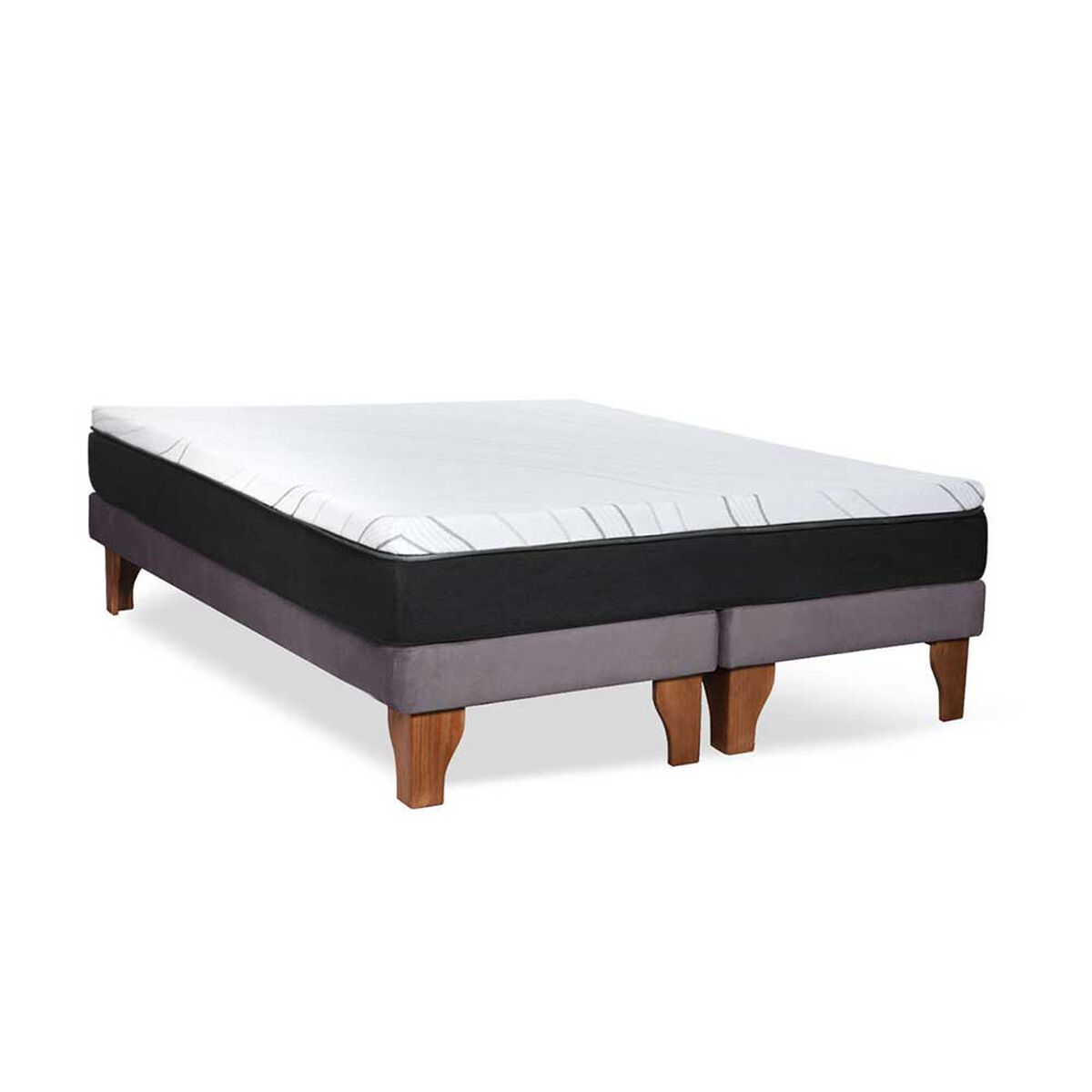 Cama Europea Latam Home 2 Plazas Zen Pro Gris