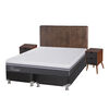 Box Spring CIC Base Dividida King Ortopedic Advance + Respaldo + 2 Veladores Baker