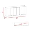 Mueble Superior de Cocina Tuhome 150 Vidrio 6 Puertas Blanco
