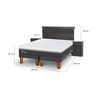 Cama Europea CIC Base Dividida 2 Plazas Ortopedic Advance + Respaldo + 2 Veladores Dublin