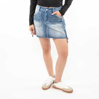 Falda Mini Denim Mujer Icono Celeste