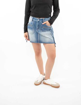 Imagen 1 del producto Falda Mini Denim Mujer Icono Celeste