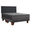 Cama Europea Celta Base Dividida 2 Plazas Copper Black + Respaldo