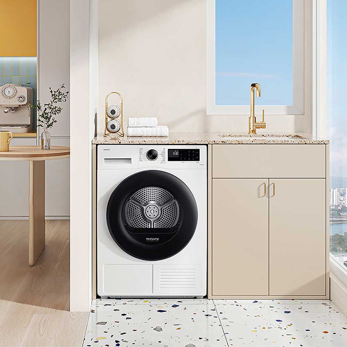 Samsung Secadora DV90CGC2A0AEZS 9 kg. Bomba de Calor Frontal Blanco