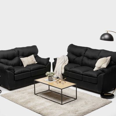 Imagen 2 del producto Juego de Living Almore Belén Sofá 3 Cuerpos + Sofá 2 Cuerpos Negro