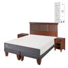 Cama Europea CIC Base Dividida 2 Plazas Smart + Respaldo + 2 Veladores New Torino Caramelo