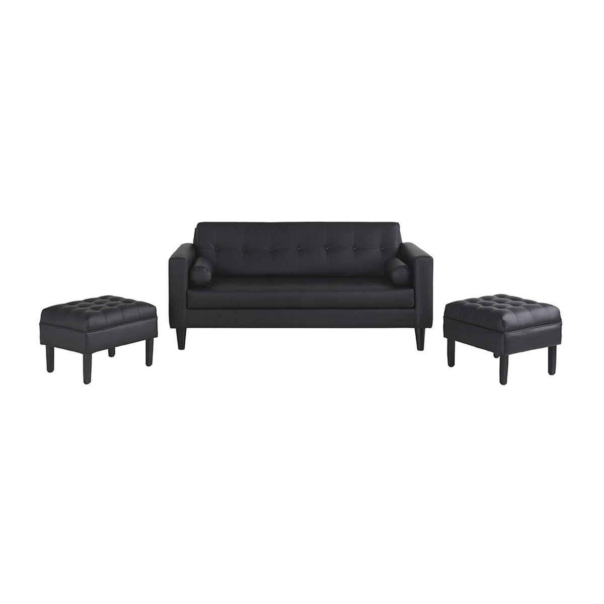 Sofá Retro 50 3 Cuerpos + 2 Pouf