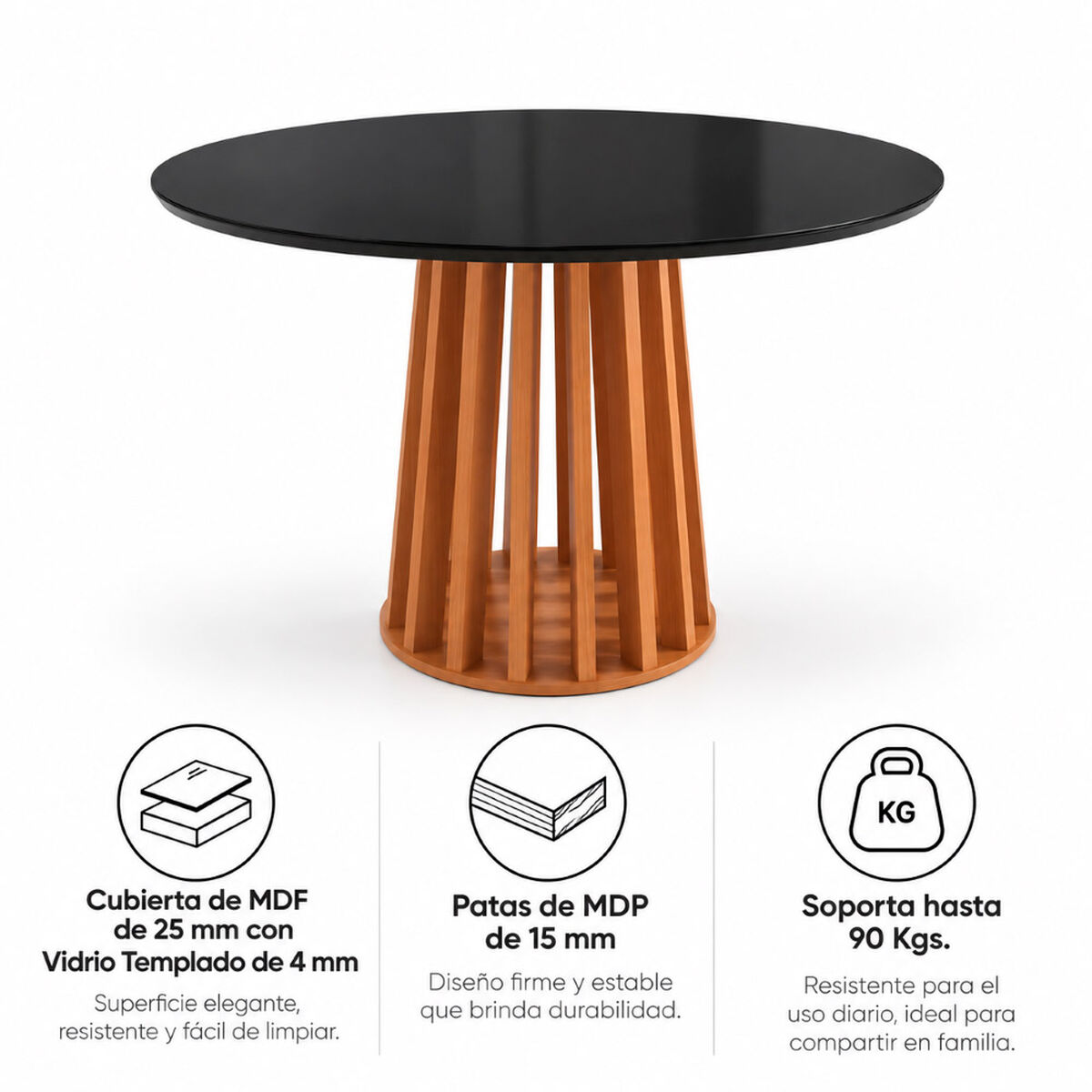 Juego de Comedor Roca York 4 Sillas Negro Canela