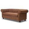 Sofá Innovamuebles Manchester Capitoné Cuero 3 Cuerpos Brown